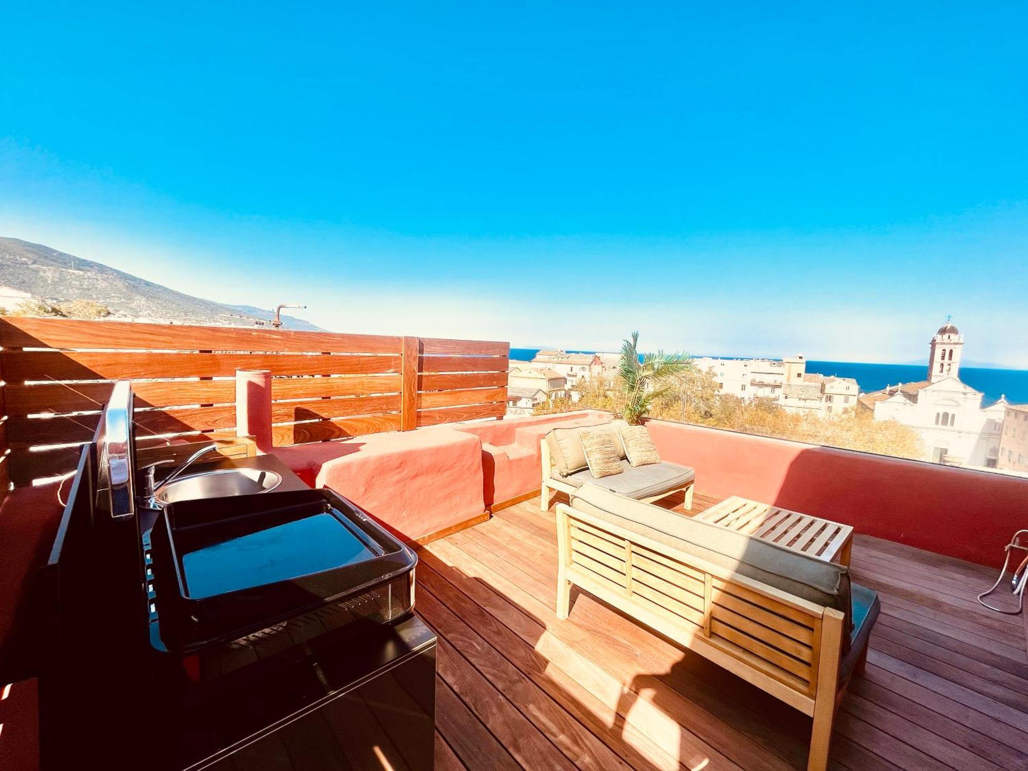 Pepites Bastiaises Piazza D'A Appartement Roof Top Vue Mer Μπαστιά Εξωτερικό φωτογραφία